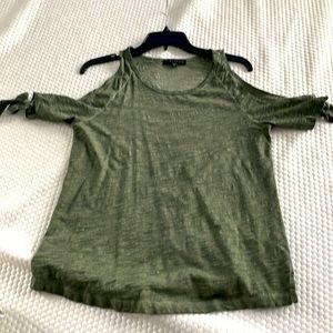 Sanctuary cold shoulder tie short sleeve shirt